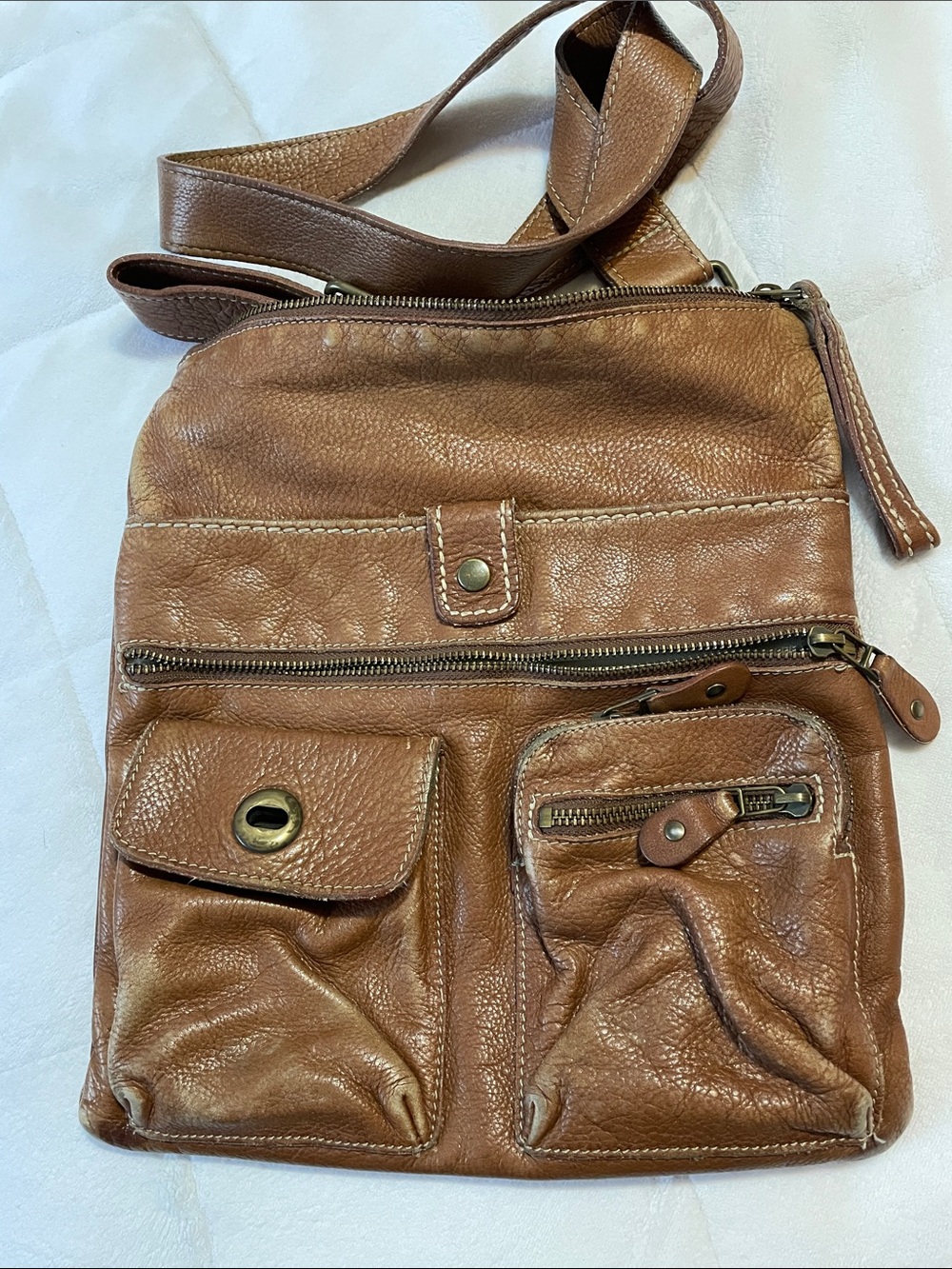 Roots Vintage Tribal Leather Crossbody Bag